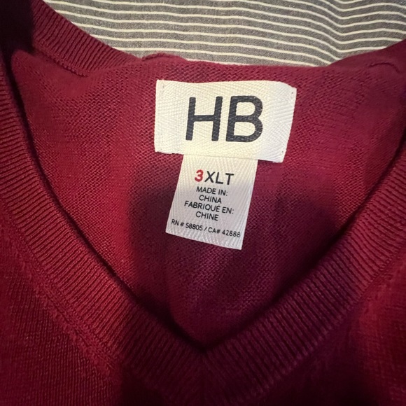 Harbor Bay Big & Tall Vest - 3XLT (maroon) - Picture 3 of 6